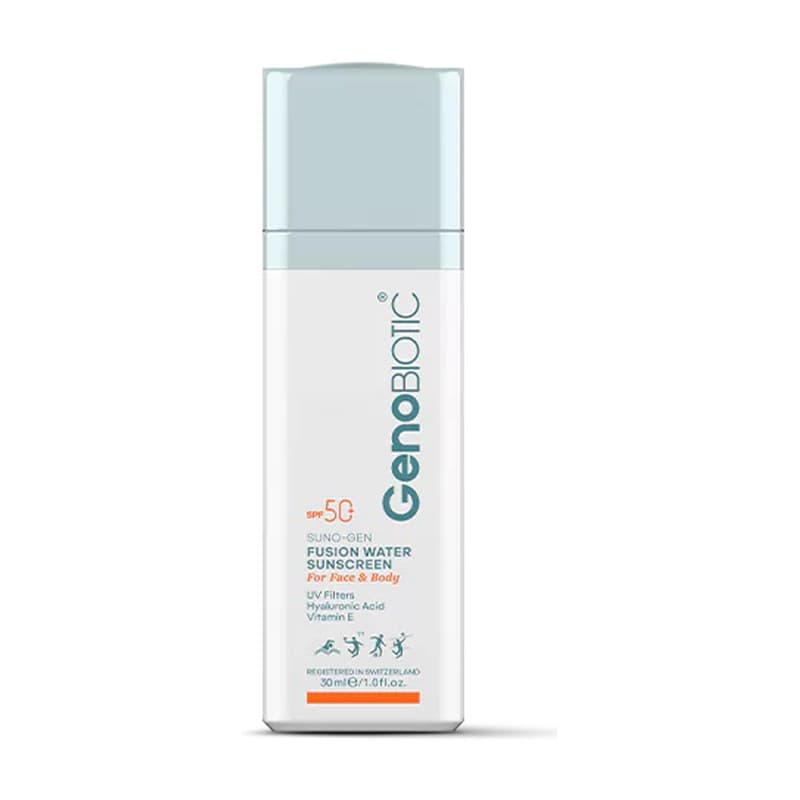 ضد آفتاب فیوژن واتر ژنوبایوتیک بی رنگ انواع پوست SPF50