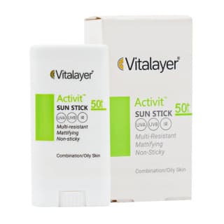ضد آفتاب استیکی ویتالیر مدل Activit با SPF50 مناسب پوست چرب و مختلط وزن 15 گرم